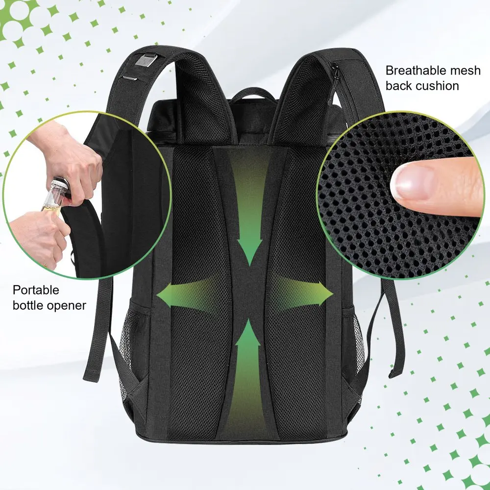 30L Waterproof Cooler Backpack with Multi-Pockets, Leakproof Cooler Bag with Opener, Insulated Ice Bag Backpack  Picnic Camping