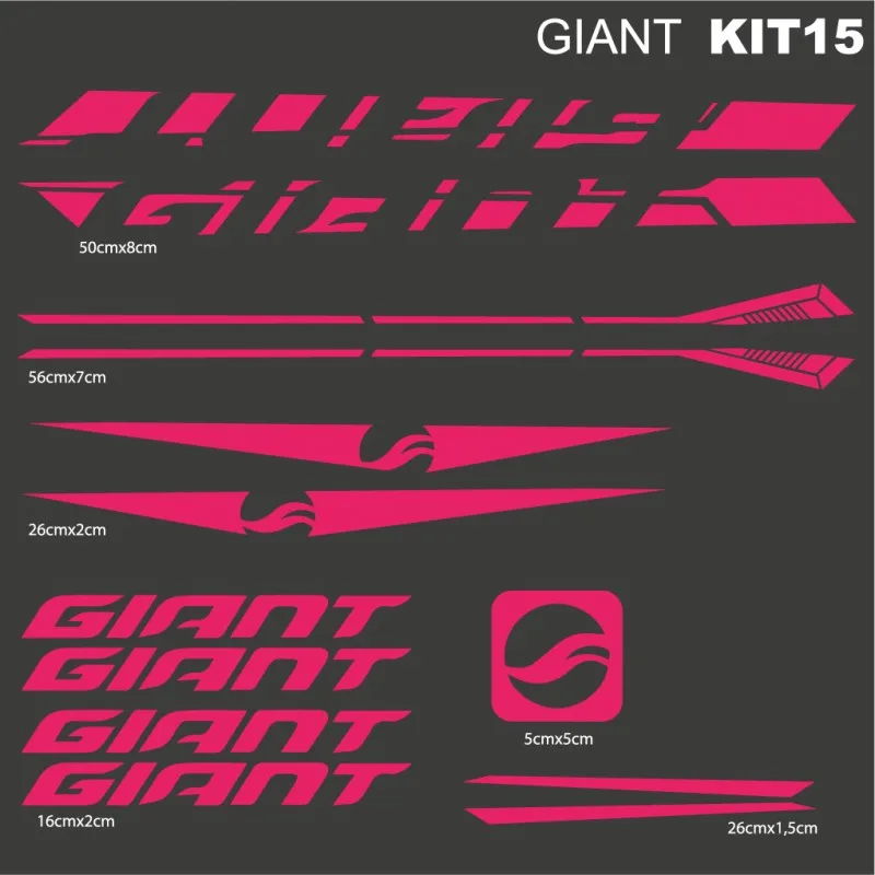 

Frame Sticker GIANT KIT 15 G-15 for MTB Mountain Bike Road Bike Bicycle Cycling Decals