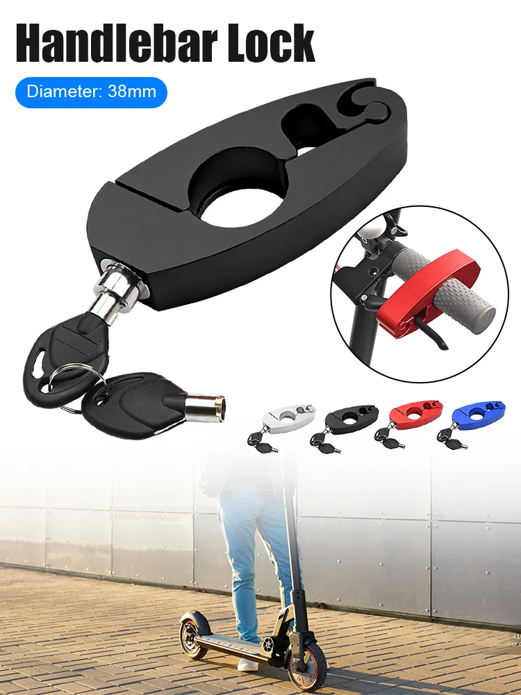 

Electric Scooter Handlebar Lock Aluminum Alloy Anti-Theft Handlebar Grip Motorcycle Lock Protection Brake Lever Lock with 2 Keys