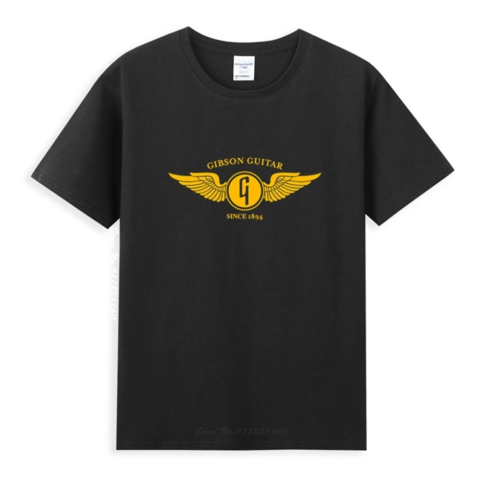 

Gibson Wings Since 1894 Logo Classic Black T-Shirt Newest Summer Men's Short Sleeve Popular Tees Shirt Tops Novel Unisex
