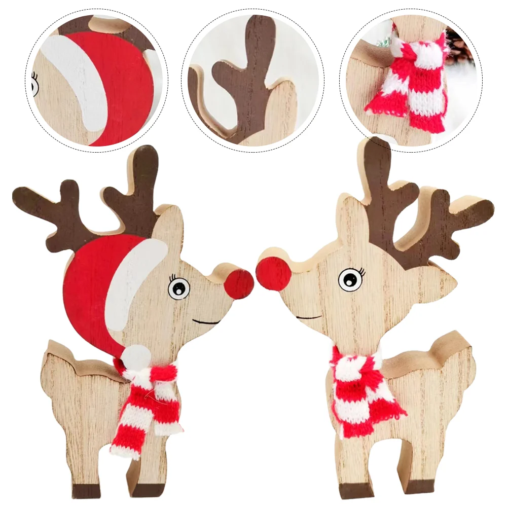 

Deer Statue Christmas Table Decor Xmas Party Ornament Home Adornment Desktop Centerpiece