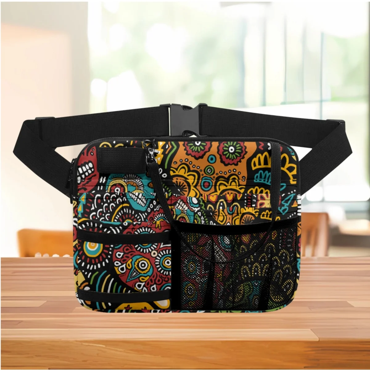 

Дизайнерская забавная женская сумка Sugar Skull, подарок на Хэллоуин, держатель для инструментов для кормления для больницы, повседневные поясные сумки, медицинский Органайзер, сумка