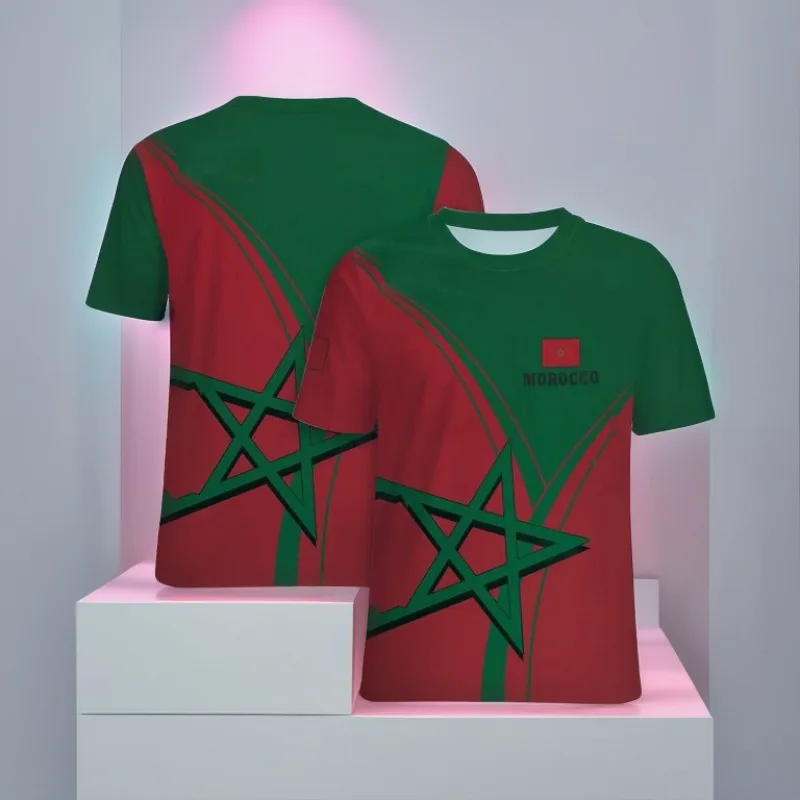 Футболки Марокко с эмблемой марокканского флага и 3D принтом для мужчин женщин
