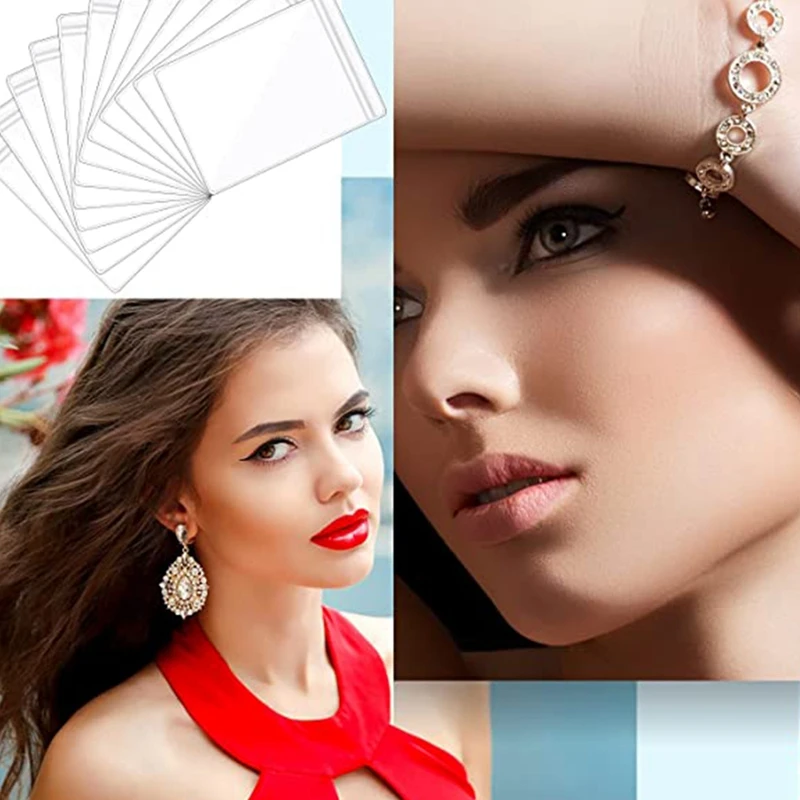 120 шт. прозрачные пластиковые сумки для ювелирных изделий наборы полосок против