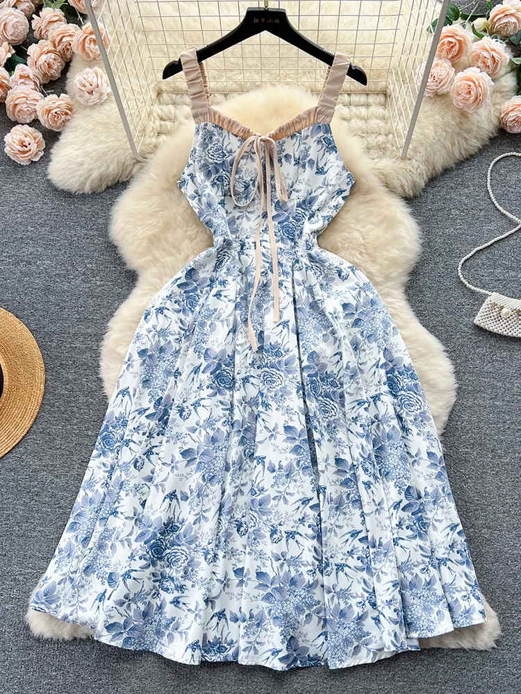 

Новинка 2023, дизайнерское модное женское платье на бретельках с цветочным принтом