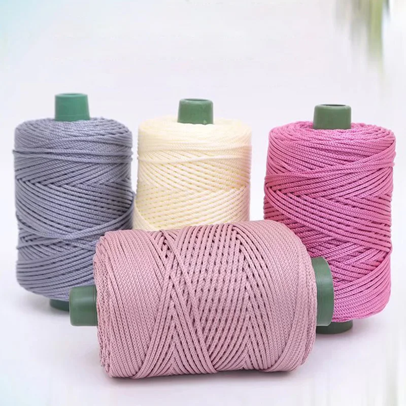 

2023 Crochet Yarn Ice Rope Thread for Hand Knitting Bag Hat Shoes Woven DIY Hook Cushion light body ice twine