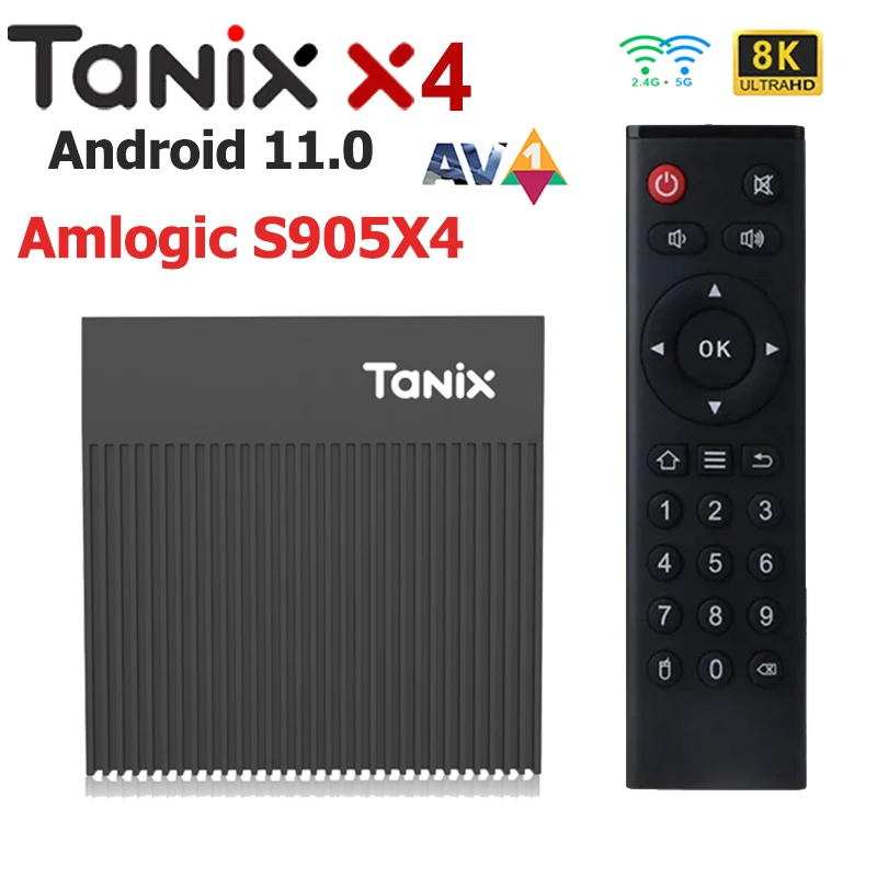 

Tanix X4 TV BOX Android 11 X4 TVBOX BAmlogic S905X4 4GB32GB 5G Wifi BT4.0 Smart Fast 8K Media Player Set Top Box Prefix Console