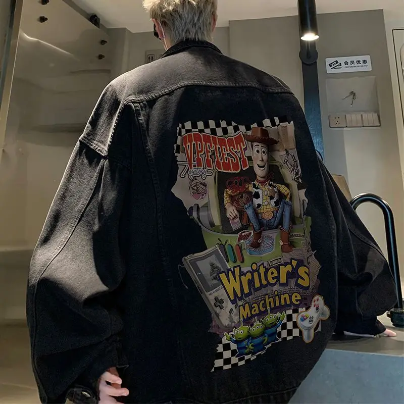 Американская джинсовая куртка High Street для мужчин и женщин осень-зима рабочая