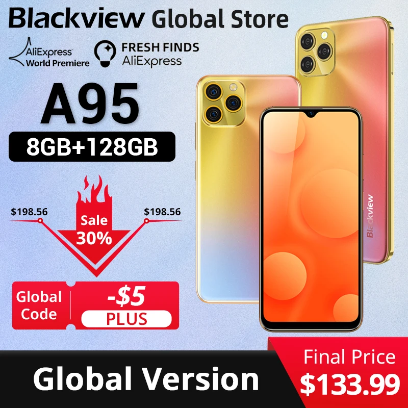 Kup 【Światowa Premia】 Globalna Wersja Blackview A95 8GB RAM 128GB ROM Octa Core 6.5