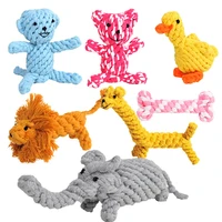 dog chewing toy cotton rope puppy teething cleaning and training plush toys lion bone duck toy for interactive biting rope toys