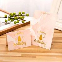 10pcs hot stamping birthday card flower shop bakery shop hand gift boyfriend and girlfriend send greeting card small card