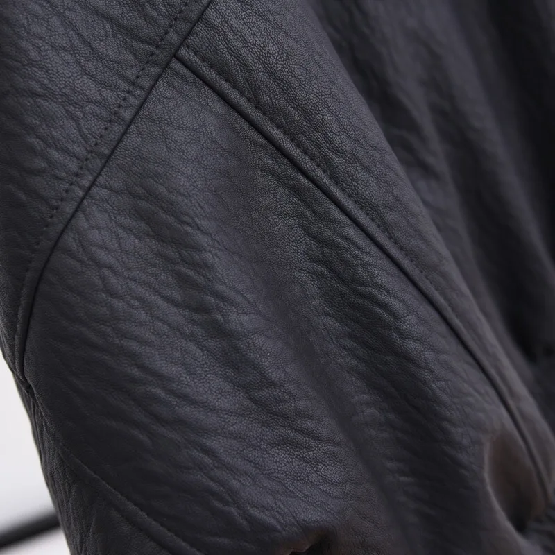 QAZIQILAND Spring New Loose PU Faux Leather Jacket Women Classic Moto Biker Jacket Autumn Winter Lady Basic Coat Y2k Outerwear