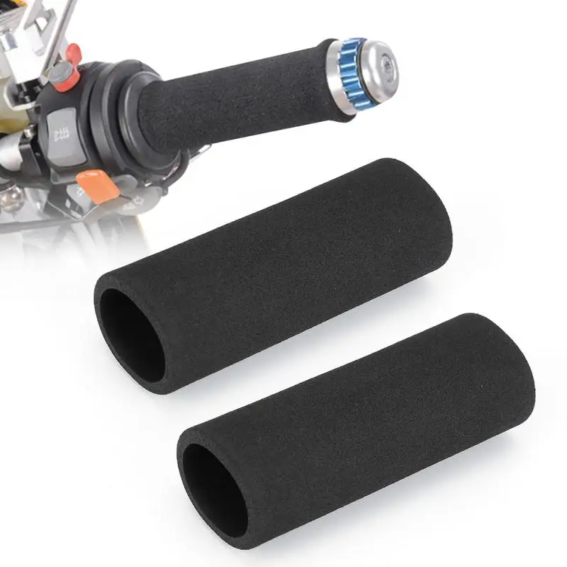 New 2pcs Black Motorcycle Grip Cover Slip-on Foam Anti Vibration Comfort Handlebar For Bmw Accessories |
