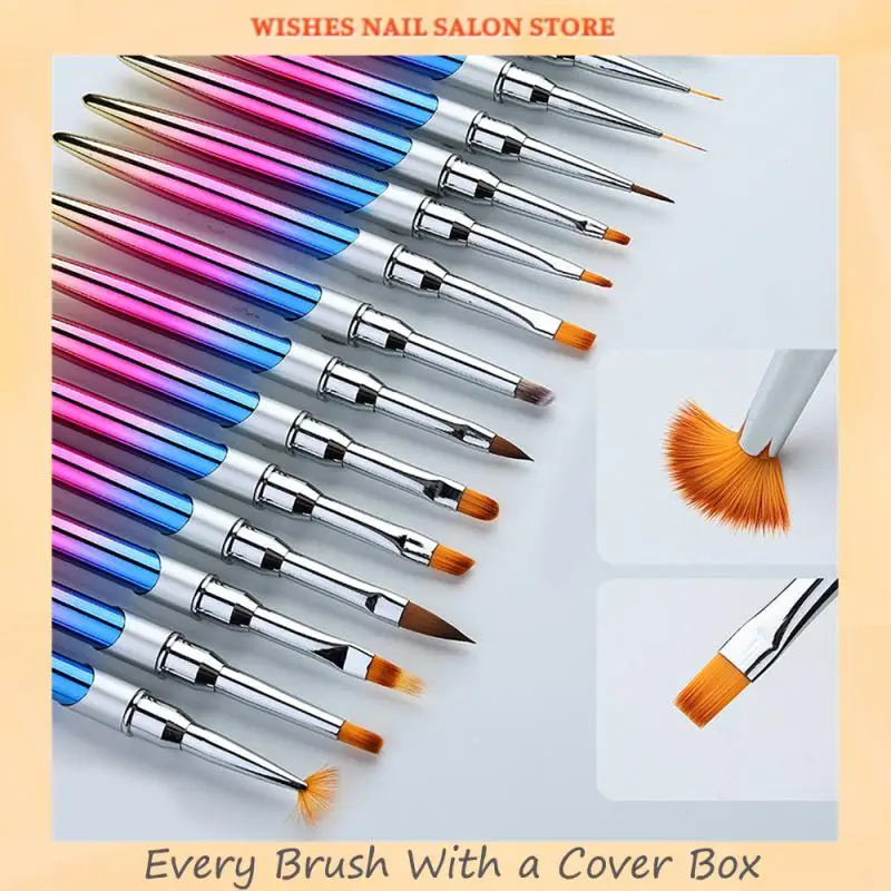 

15Types Professional Gradient Round Nail Brush 3D Handmade High Quality Nail Art Brush Manicure Nail Accessories Wholesale Nails