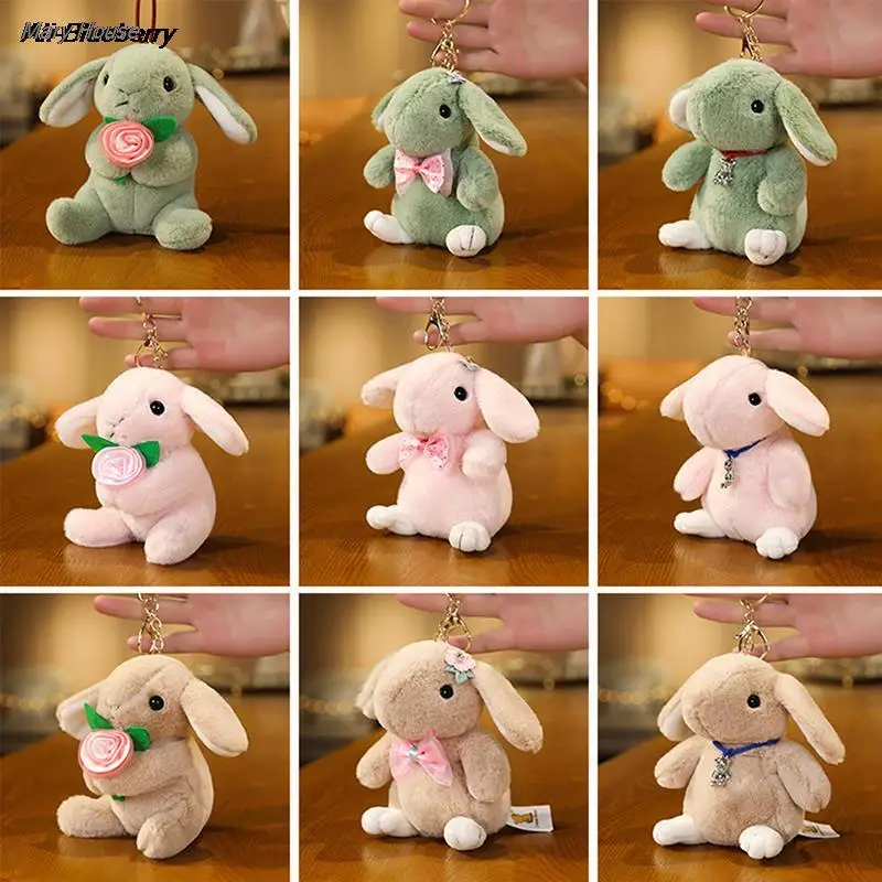 

15CM Cute Plush Stuffed Rabbit Keychain Kawaii Cartoon Plush Animal Doll Keychains Bags Pendant
