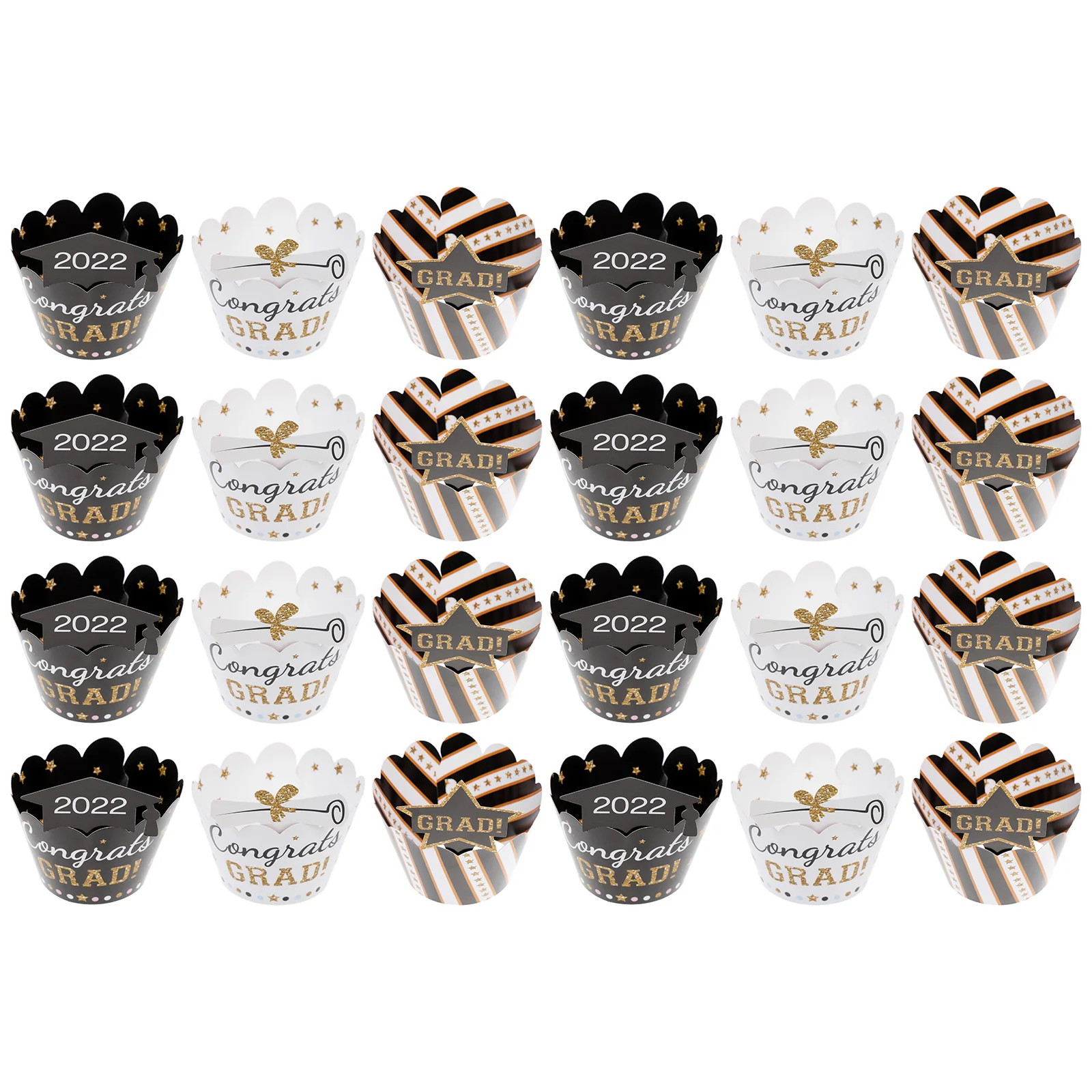 

3 Sets Cupcake Toppers Decorative Cake Wrapper Paper Cupcake Wrapper Kit Cake Decorations