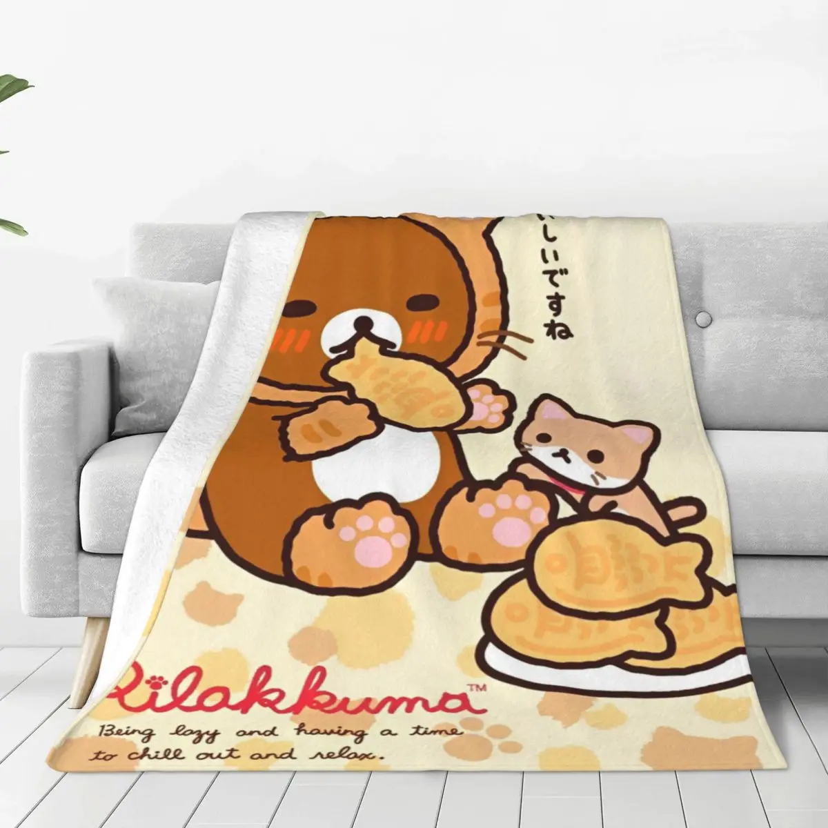 Милые Мультяшные вязаные одеяла Rilakkuma коралловые флисовые Плюшевые медвежонки