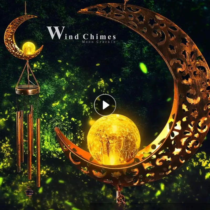 

Outdoor Solar Lights LED Garden Solar Wind Chimes Lamp Party Yard Patio Decoration Hanging Moon Sun Star Waterproof Night Lights