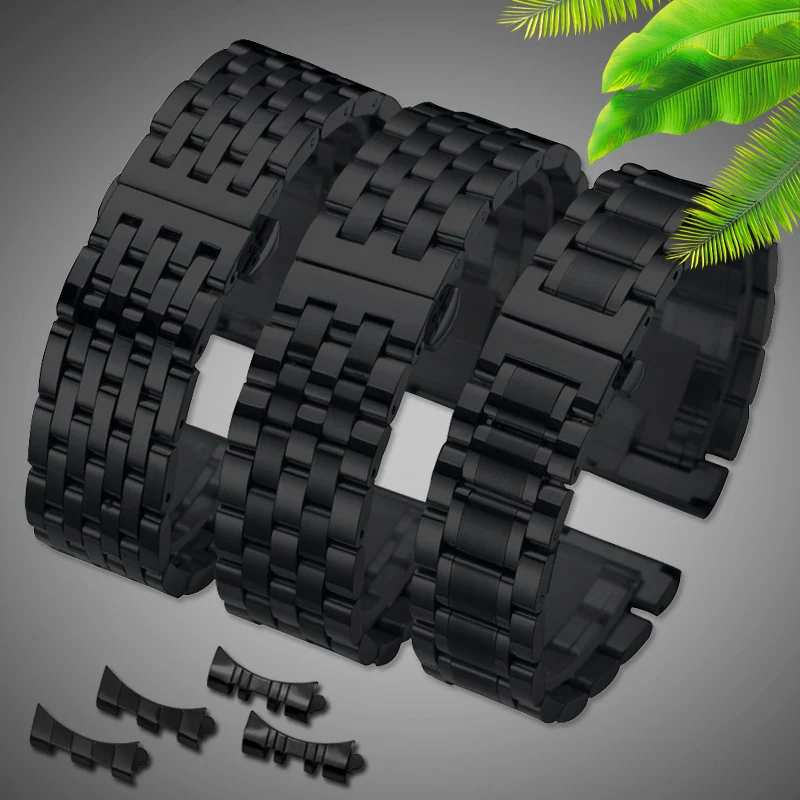 

Black Solid Stainless Steel Watch Strap Metal Bracelet For Armani Mido Tissot Citizen Men Watchband 16mm 18mm 20mm 22mm