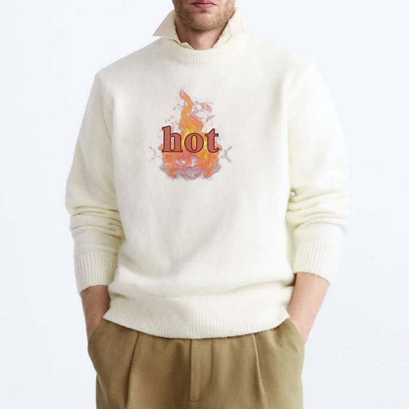 Пуловер Y2k мужской/женский с буквенным принтом винтажный вязаный джемпер в