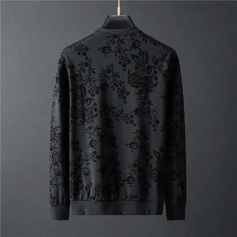 Mens Clothes 2022 Autumn Personalized Simple Jacquard round Neck Long Sleeve Sweater Trousers Two-Piece Set Men's Suit Fashion