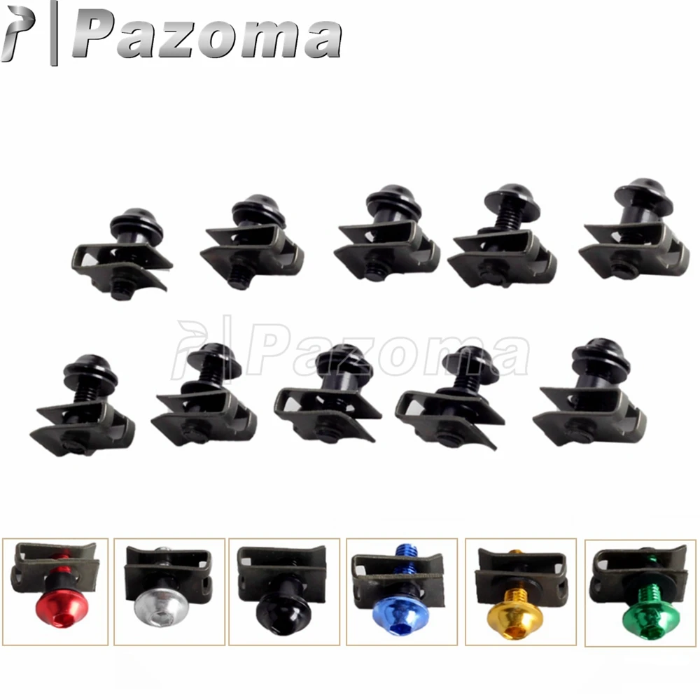 

10pcs Universal Motorcycle Fairing Nut Aluminum 5x16mm Speed Clips Screw Accessories Motorbike Bumper Bodywork M5 Fastener Bolt
