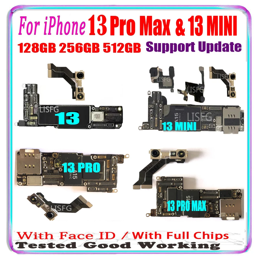 Бесплатная доставка Оригинальные Полные Материнские платы Для iPhone 12 Pro Max 13