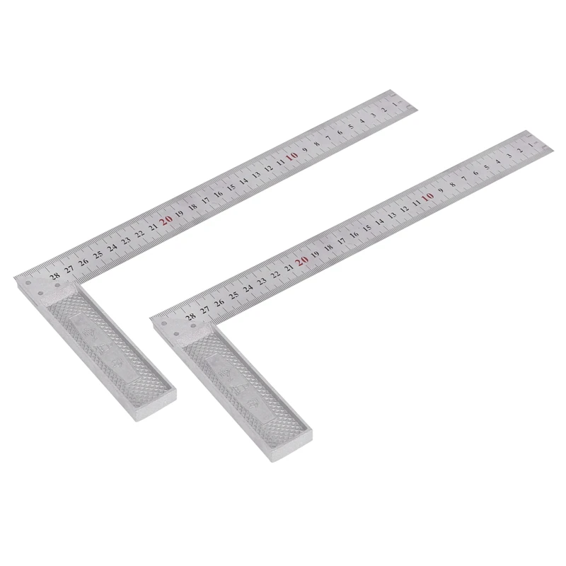 

2Pcs 30Cm/12 Inch Metal Engineers Try Square Set Measurement Tool Right Angle 90 Degrees