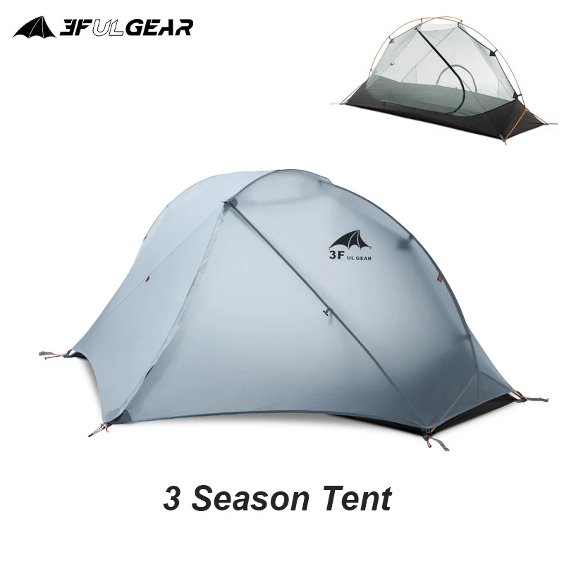 Туристическая палатка 3F UL GEAR на 1 человек 3-4 сезона нейлоновая Водонепроницаемая