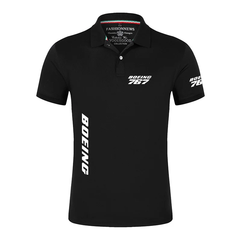 

2022 Boeing 737 777 Men's New Summer Short Sleeves Printed Business Lapel T-Shirts Casual Cotton Quick Dry Sport Polo Shirts Top