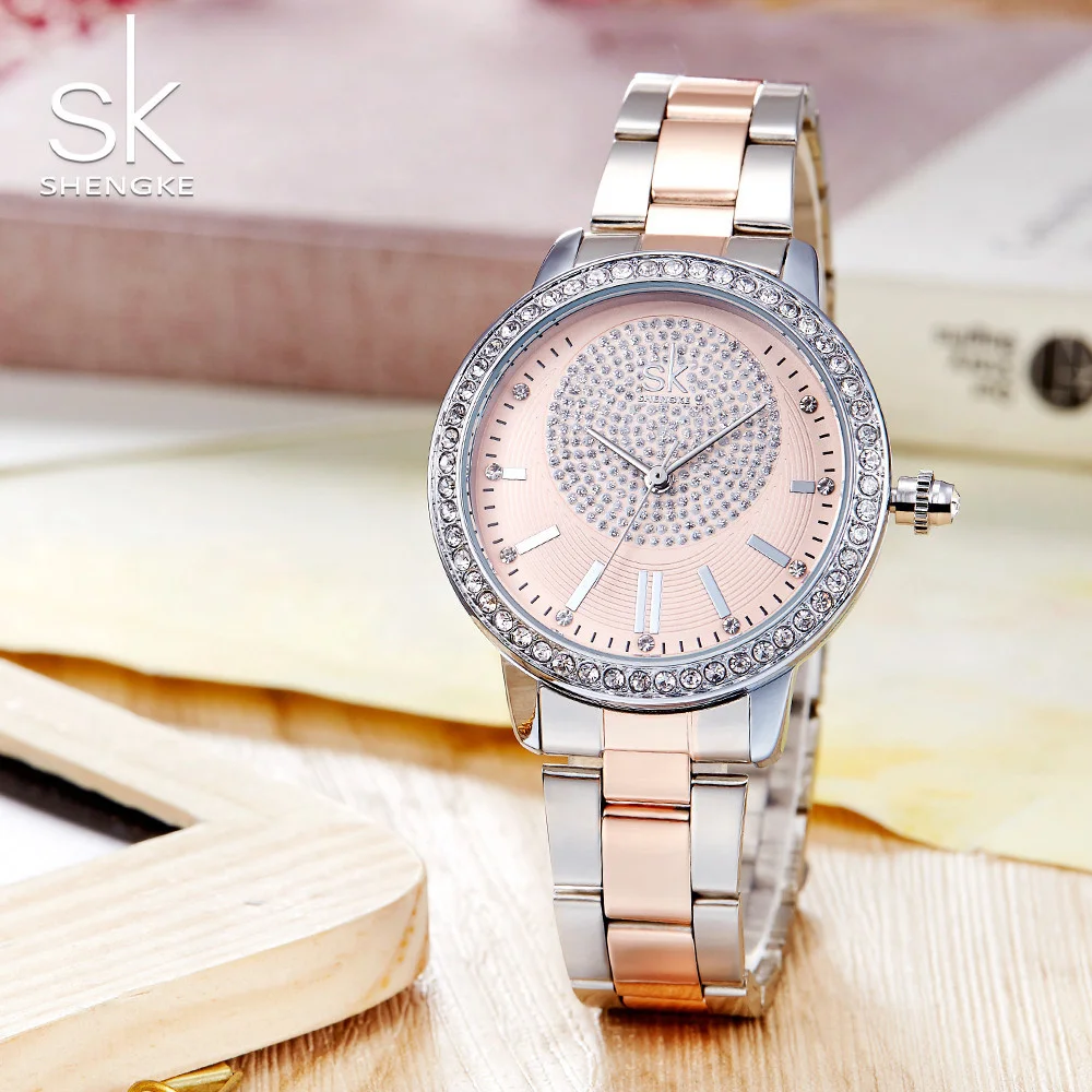

Женские кварцевые часы K0075 с браслетом, роскошные модные наручные часы с кристаллами, подарок для женщин