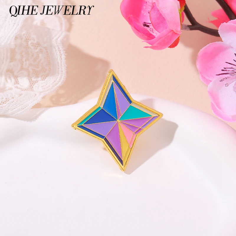 

Geometry Enamel Pin Badges Brooches Decorative Game Metal Lapel Clothes Women Children Hat Backpack Accessories Gift Wholesale