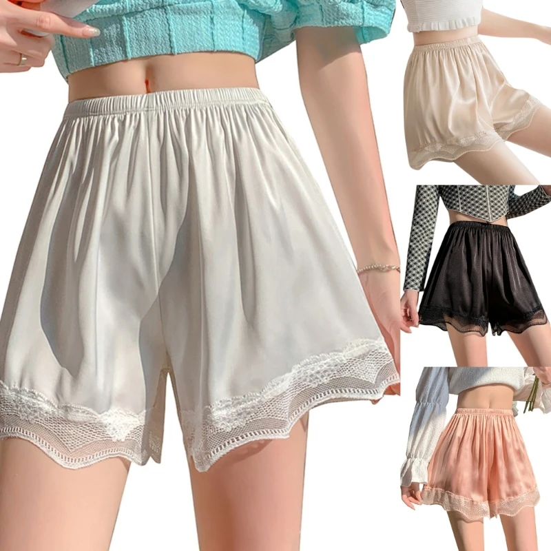 

Женские эластичные шорты L93F, безопасные свободные кружевные антибликовые нижние юбки, шорты до бедра
