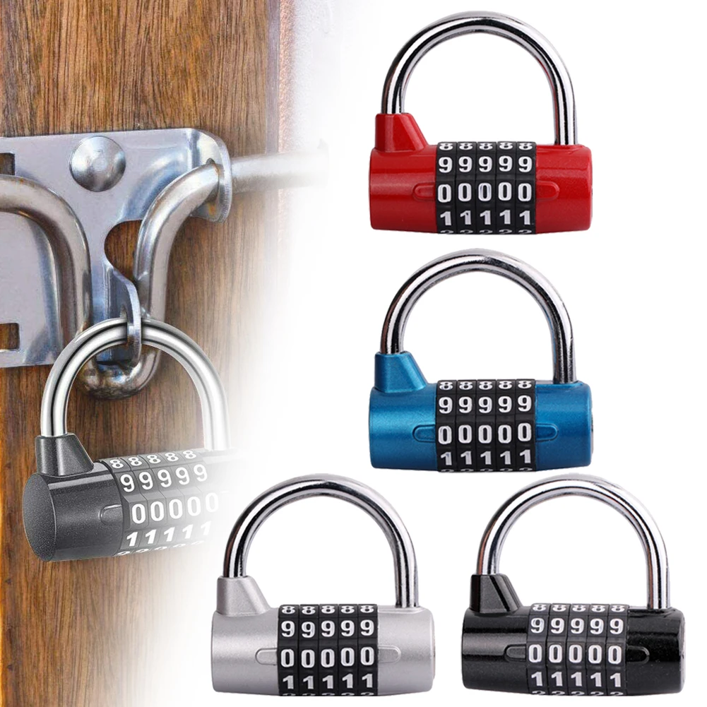 

1 Pc Padlock Password Lock 5 Digit Combination Zinc Alloy Bag Lock Portable Travel Supplies For Home Furniture Cupboard Locking