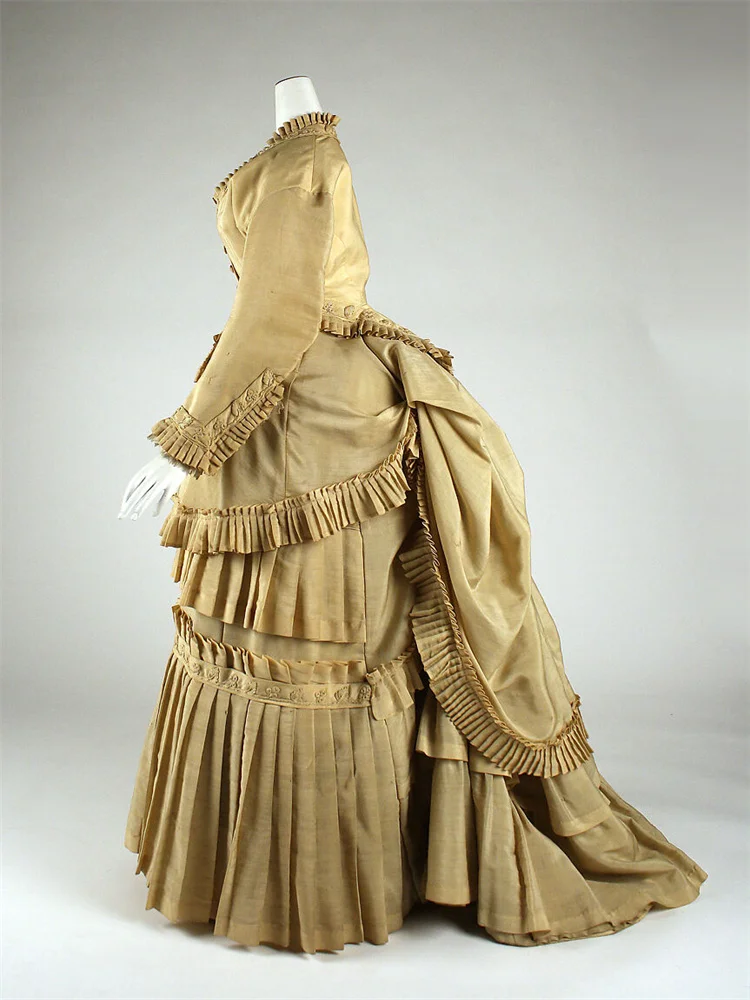 Викторианское платье дню Эдвардиана 1870-х годов колониальное гражданской войны