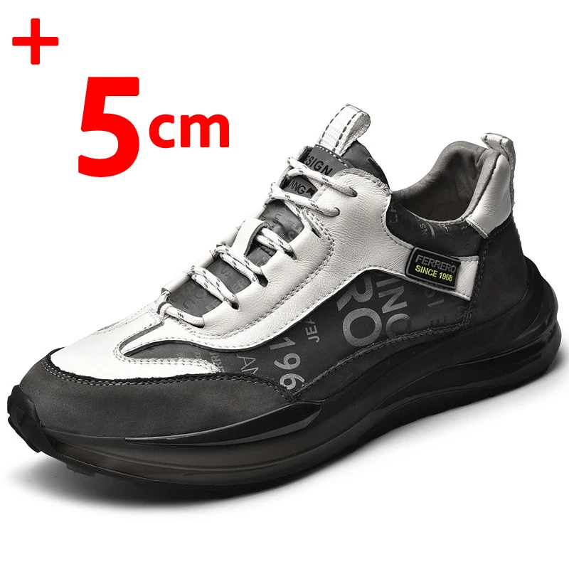 

Кроссовки мужские спортивные баскетбольные модные уличные мужские туфли высокая обувь для отдыха с толстой подошвой стелька 5 см увеличива...