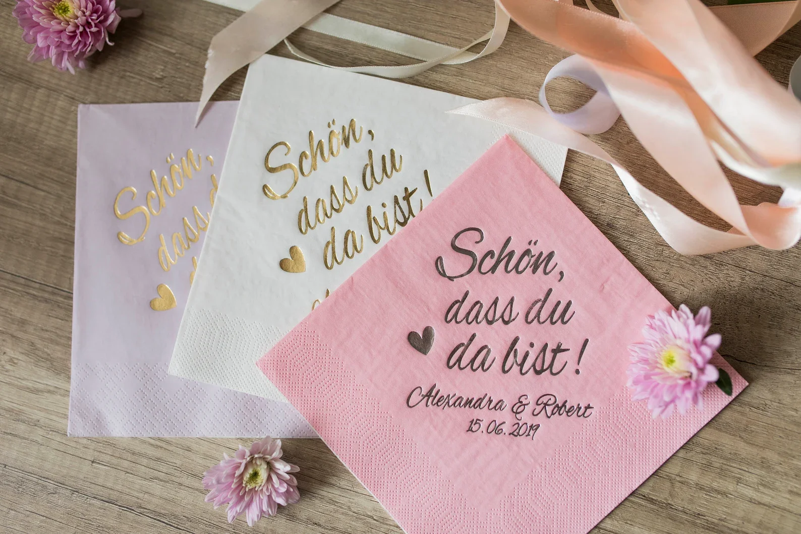 Lunch Personalisierte Servietten Hochzeit персонализированные салфетки на заказ Mila du da bist салфетка