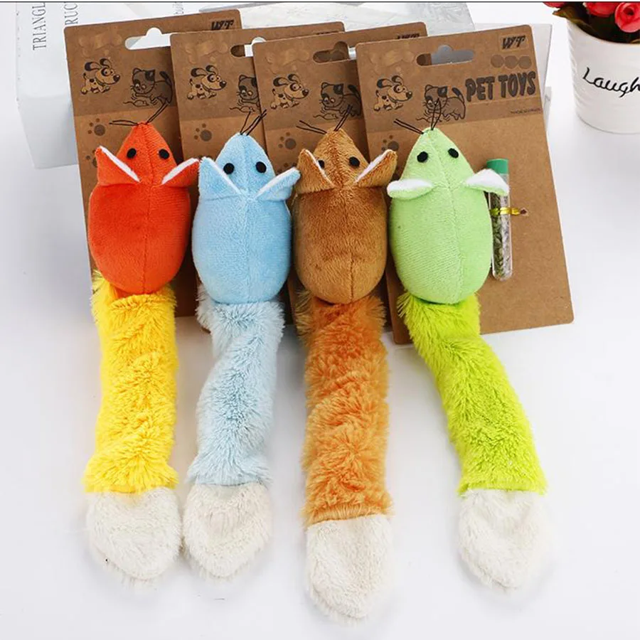 

Long-tail plush Cat Toy Catnip Mouse Interactive Toy Kitten supplies Pet Rat-shaped scratching training plush mouse toys