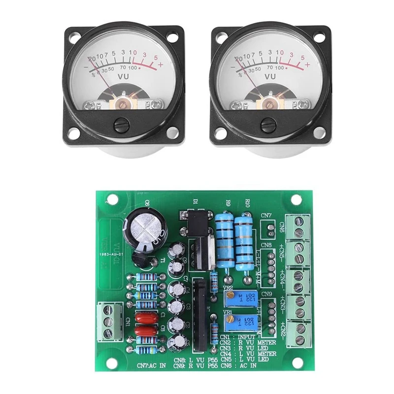 

2Pcs VU Instrument Panel Meter With Warm Backlight And Audio Level Amps With Driver