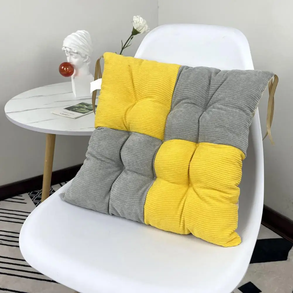 

Buttocks Comfort Cushion Colorblock Square Chair Cushion Padded Thickened Non-slip for Home Office Kitchen Patio Sofa Decor Soft
