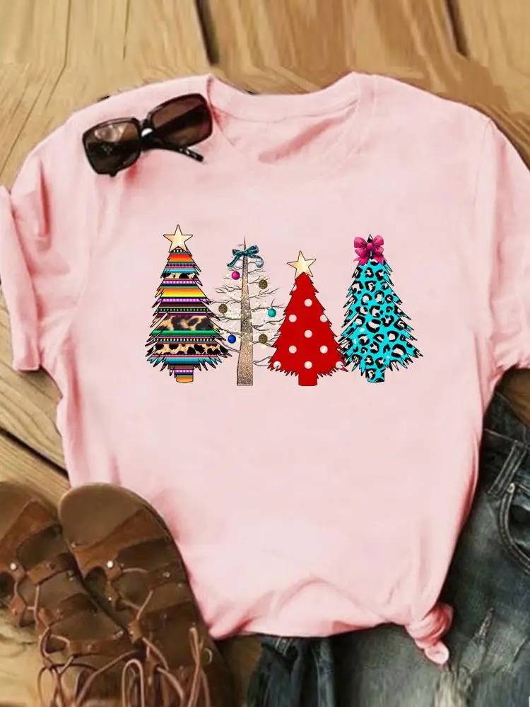 

Женская футболка с принтом в виде дерева и леопарда