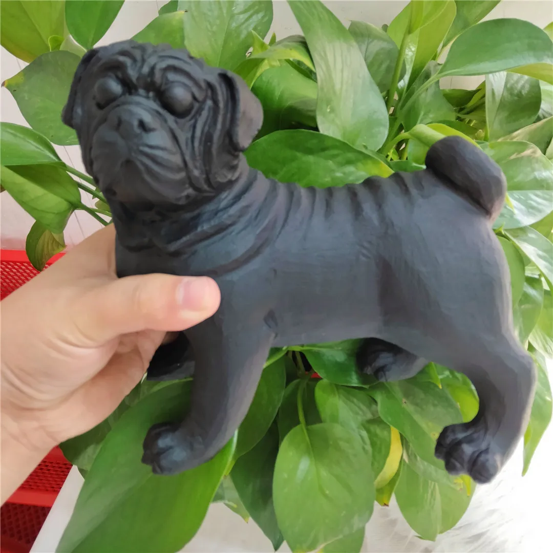 

Black Obsidian Crystal Dog Natural Healing Animal Carving WLL