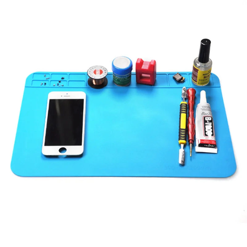 1pc Insulation Pad Heat-Resistant Silicon Soldering Mat Work Desk Platform Solder Rework Repair Tool Station 300*200mm | Сварочное