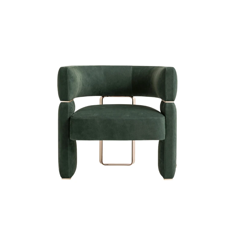 

Flannel Metal Lounge Chair Italian Light Luxury Minimalist Design High-end Single Sofa for Living Room Balcony