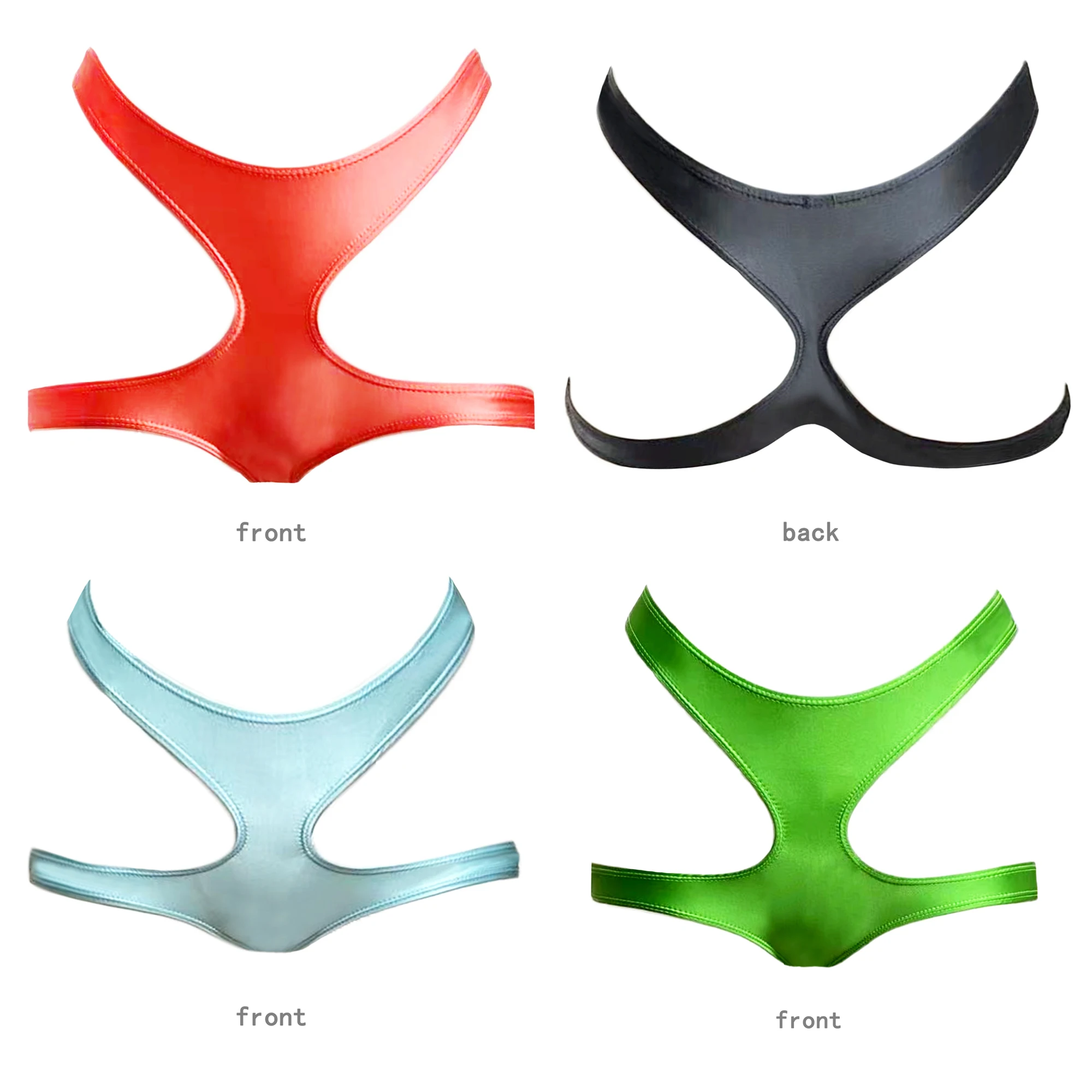 XCKNY oil glossy T-shaped bandage trousers sexy solid glossy pants bikini  high split sexy Leggings Bikini  Sports underwear