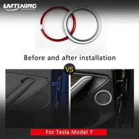 lmtuning apply to 21 new tesla interior decoration model y car door speaker coil sound box decoration car paste accessories
