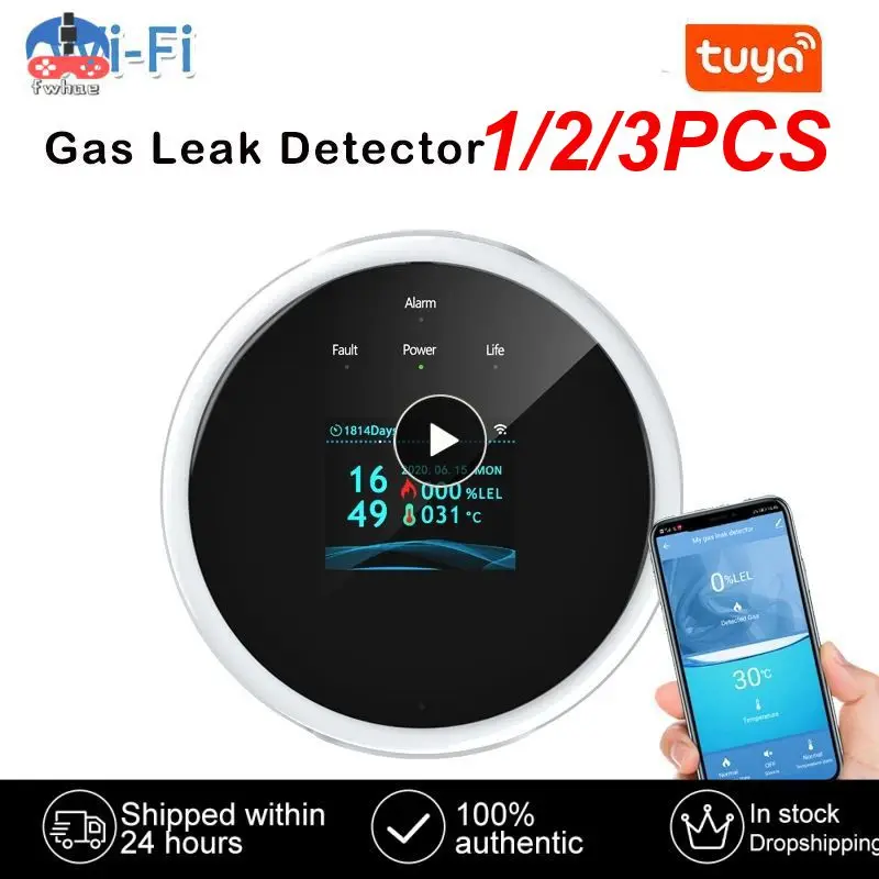 

1/2/3PCS Wifi Natural Gas Sensor Combustible Household Smart LPG Gas Alarm Detector Leakage Sensor Wifi Temperature Detectors