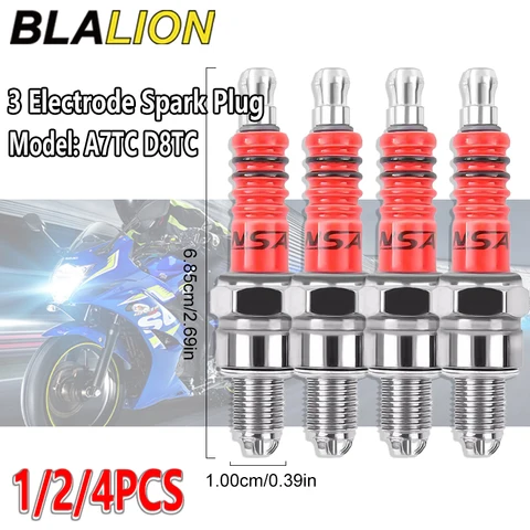BLALION Racing Тройной Электродный Свечной Зажигания A7TC D8TC Для GY6 CG 50 70 110 125 150CC Мотоцикл Квадроцикл Скутер Вело...