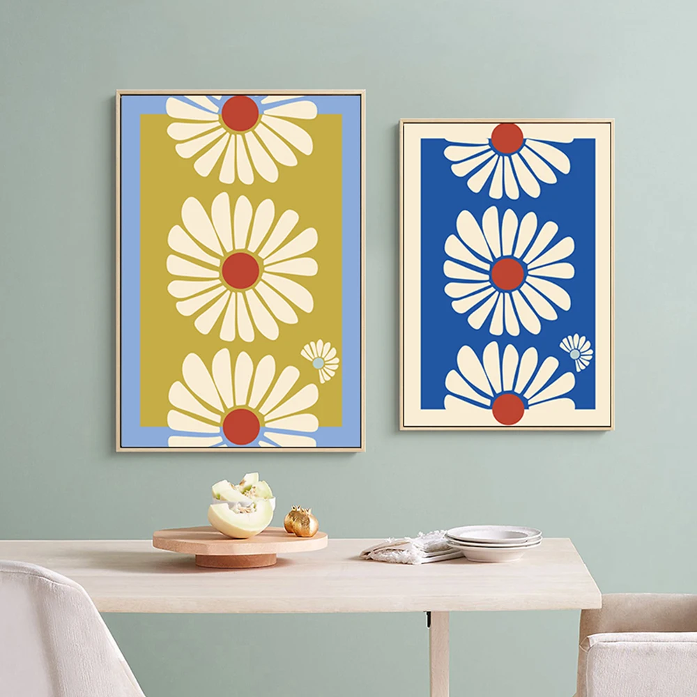 

Nordic Floral Posters And Prints Wall Pictures Abstract Colorful Flower Japan Wall Art Canvas Painting For Living Room Decor