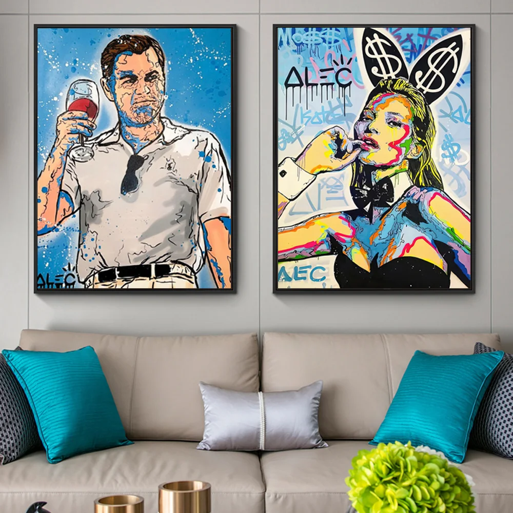 Alec портрет граффити Искусство Холст Плакаты и принты фотокартины Печать на